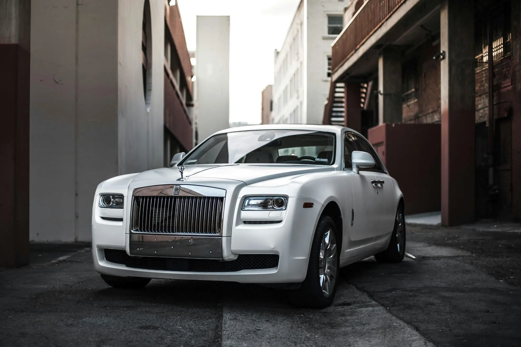 Luxury car being detailed